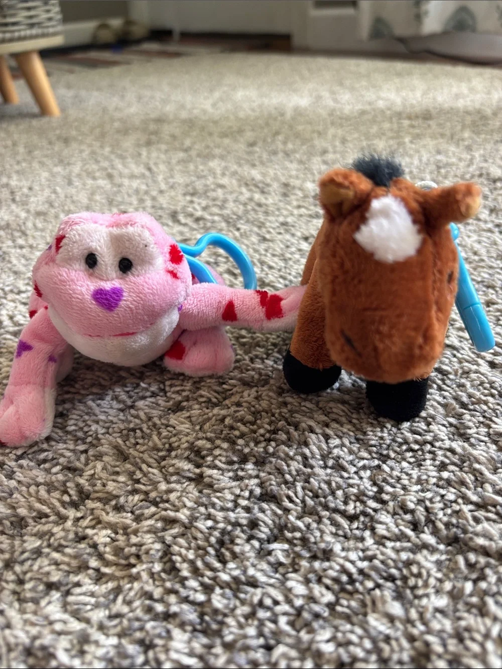Webkinz Love Frog and Brown Arabian Horse Keychain Kinz Klip